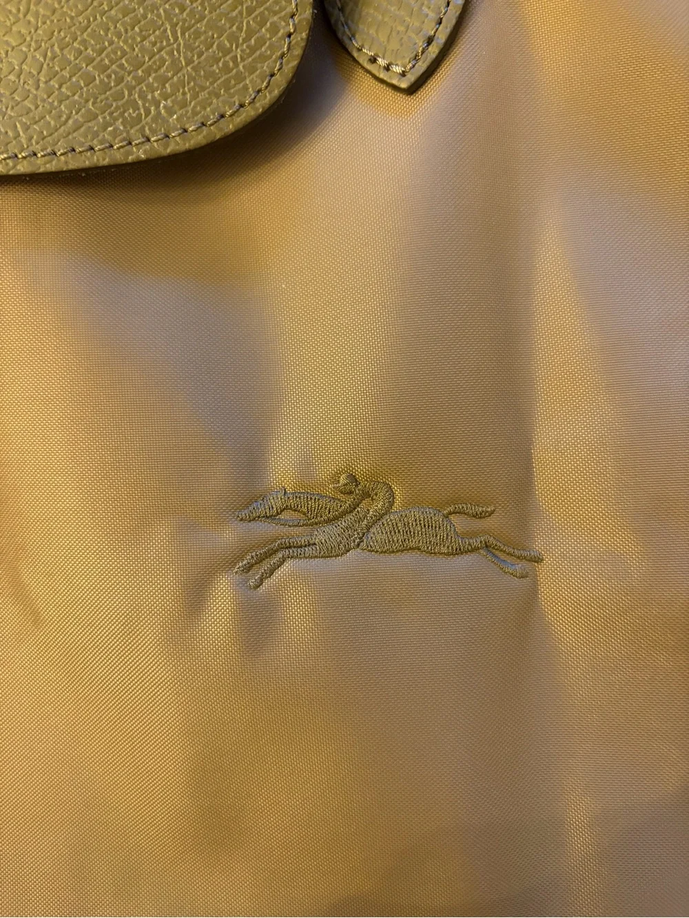 Longchamp Olive Green Nylon Top-Handle Tote
